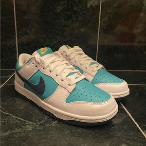 Lot of 2 Nike Dunk Purple/Green 9.5 Women’s and Blue/White Nike Dunk 7 Men’s